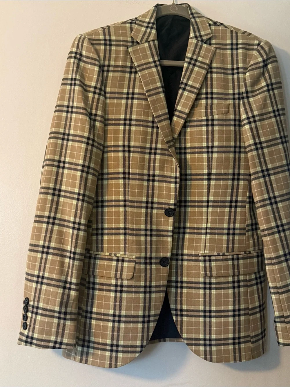 Boohoo Man Beige Plaid Suit- Classic Tartan Mixed Sizes